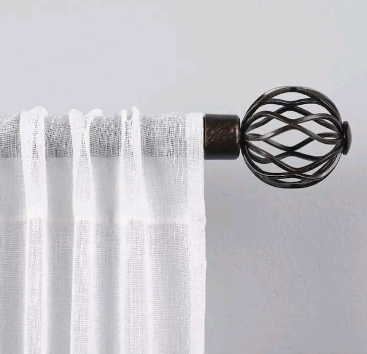 Exclusive Home 1″ Curtain Rod Kit And Finial Set – Matte Bronze