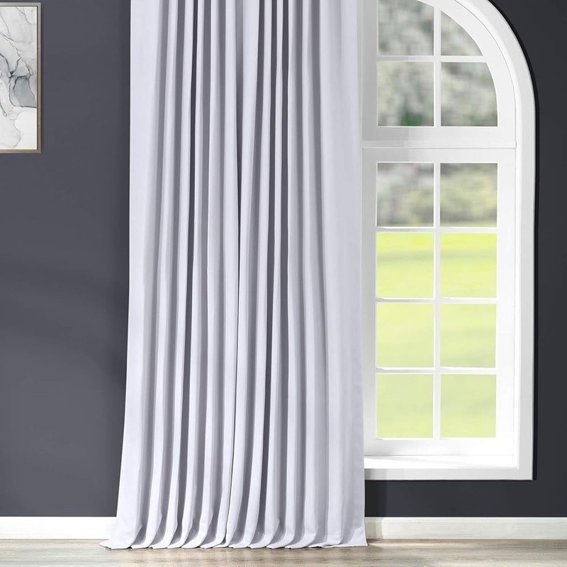 Fog Grey Room Darkening Curtain Panel 100W x 108L Heavyweight Fabric Blackout US