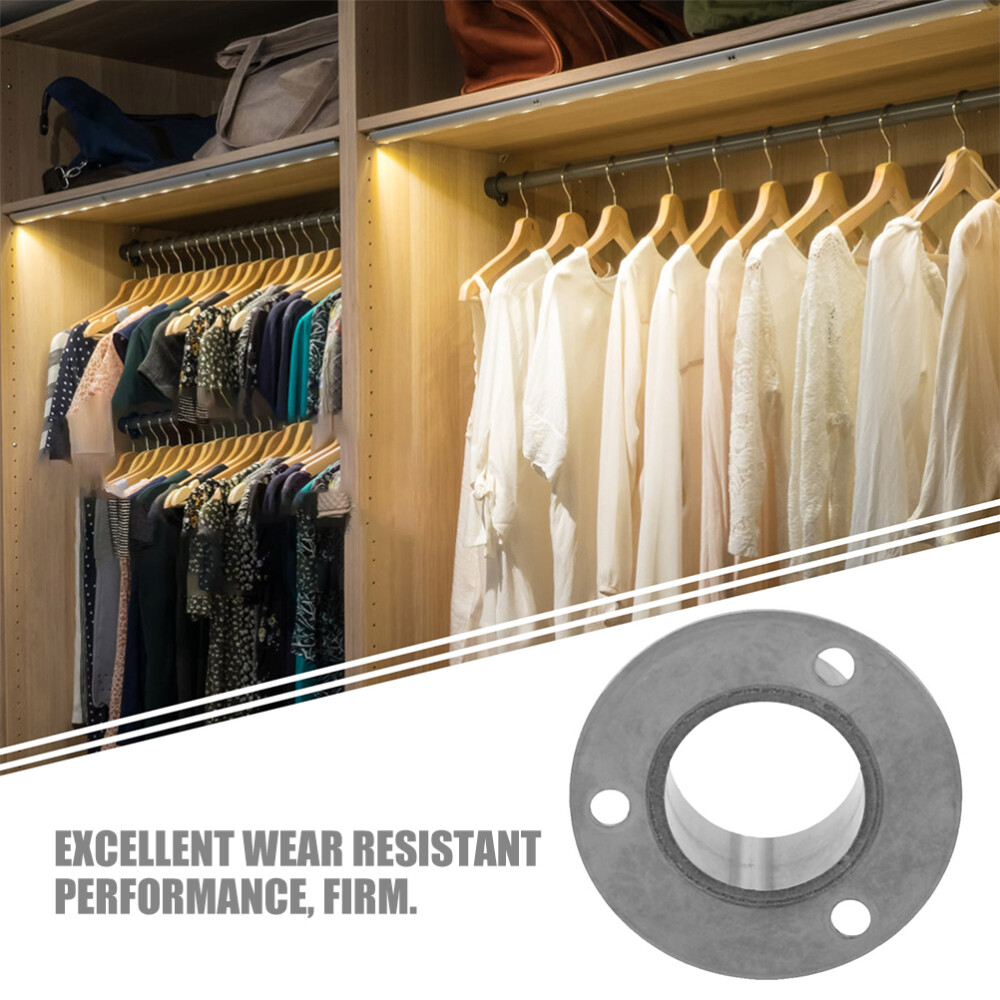 Stainless Steel Pole Flanges Shower Curtain Rod Holders Closet Rod Brackets