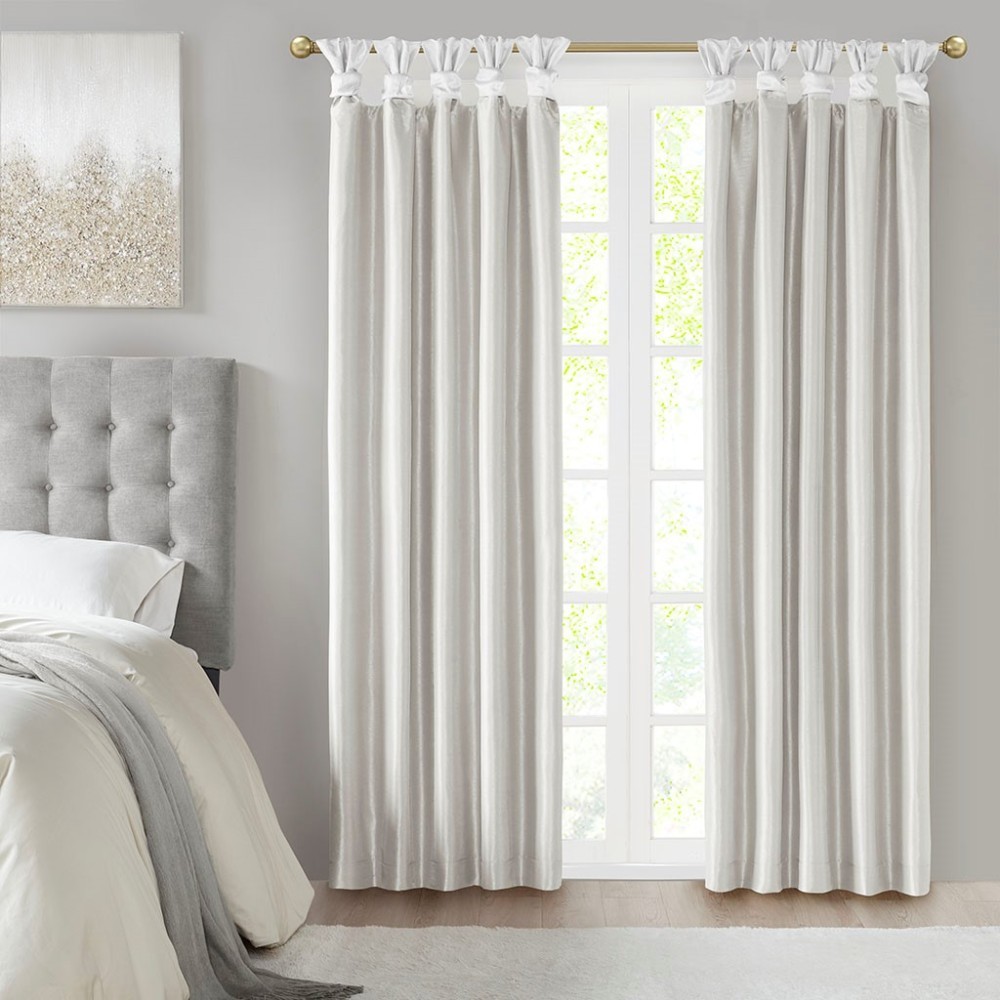 Twist Tab Total Blackout Window Curtain Panel White 50×84″ Blackout