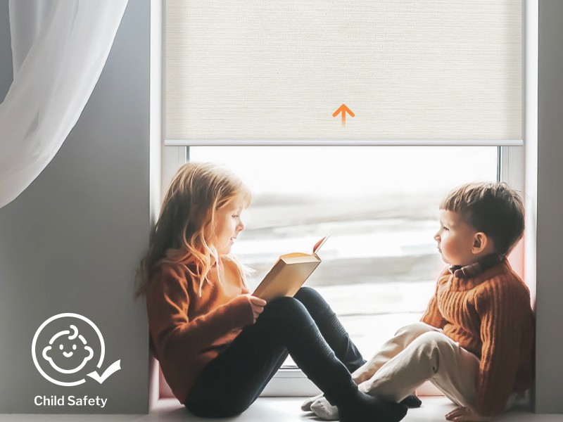 Motorized Blinds with Remote APP Control Light Filtering Roller Shades for