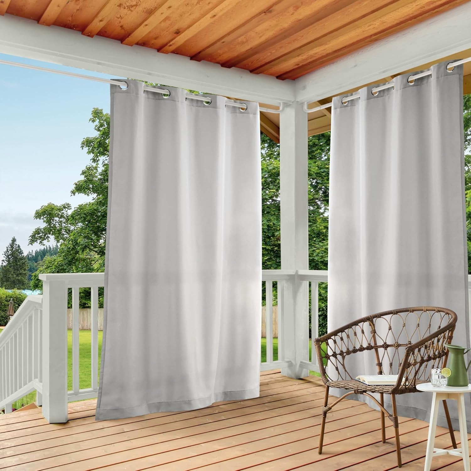 Luxury 2-Pack Light Filtering Curtains, 54″x108″, Water Resistant, Cloud Grey