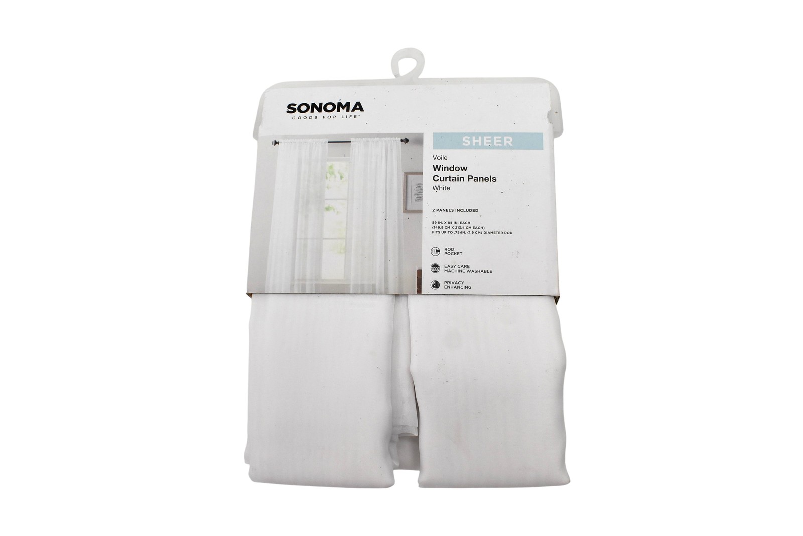 SONOMA Panels 2 Pack 59×84 Made To Measure White Rod Pocket Polyester Sheer