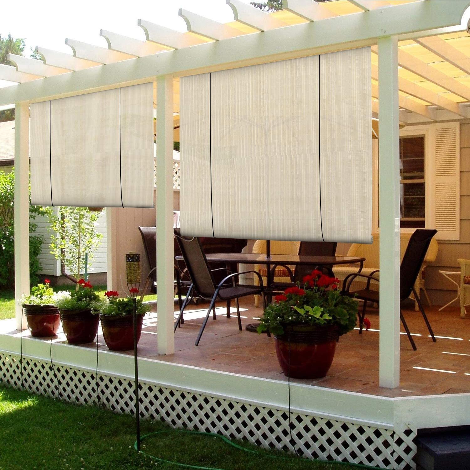 Roll Up Shade Roller Shade UV Blind Screen for Patio Outdoor Deck Gazebo Porch