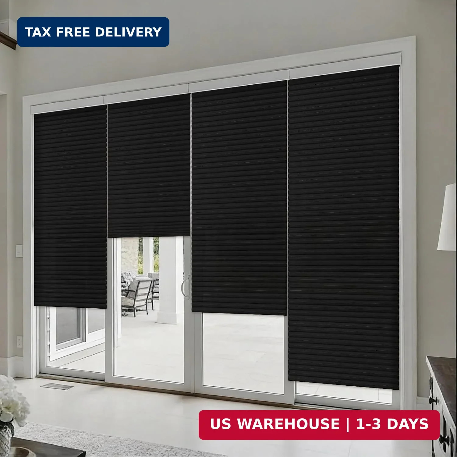 Threehoney 6 Pcs 35 x 110 Inches Blackout Temporary Blinds No Tools Cut to Size