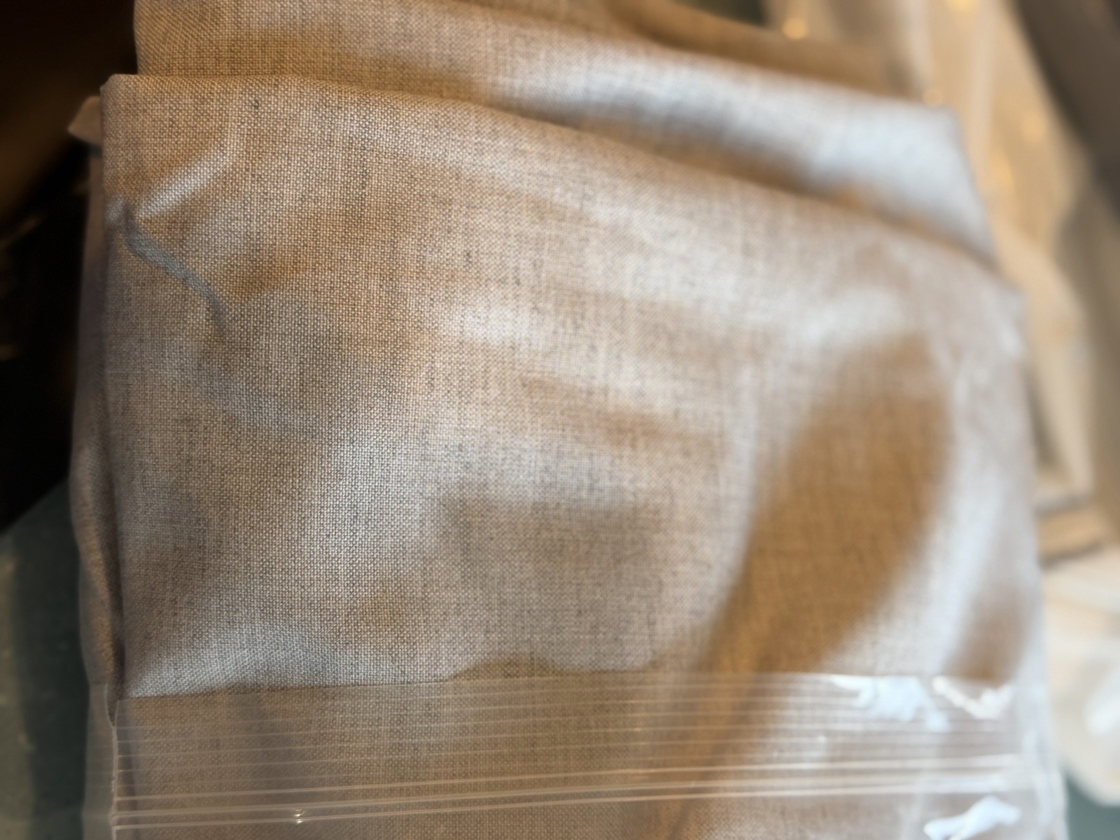 1 West Elm Sunbrella outdoor solid cast 48 96 silver curtain photo shoot sample