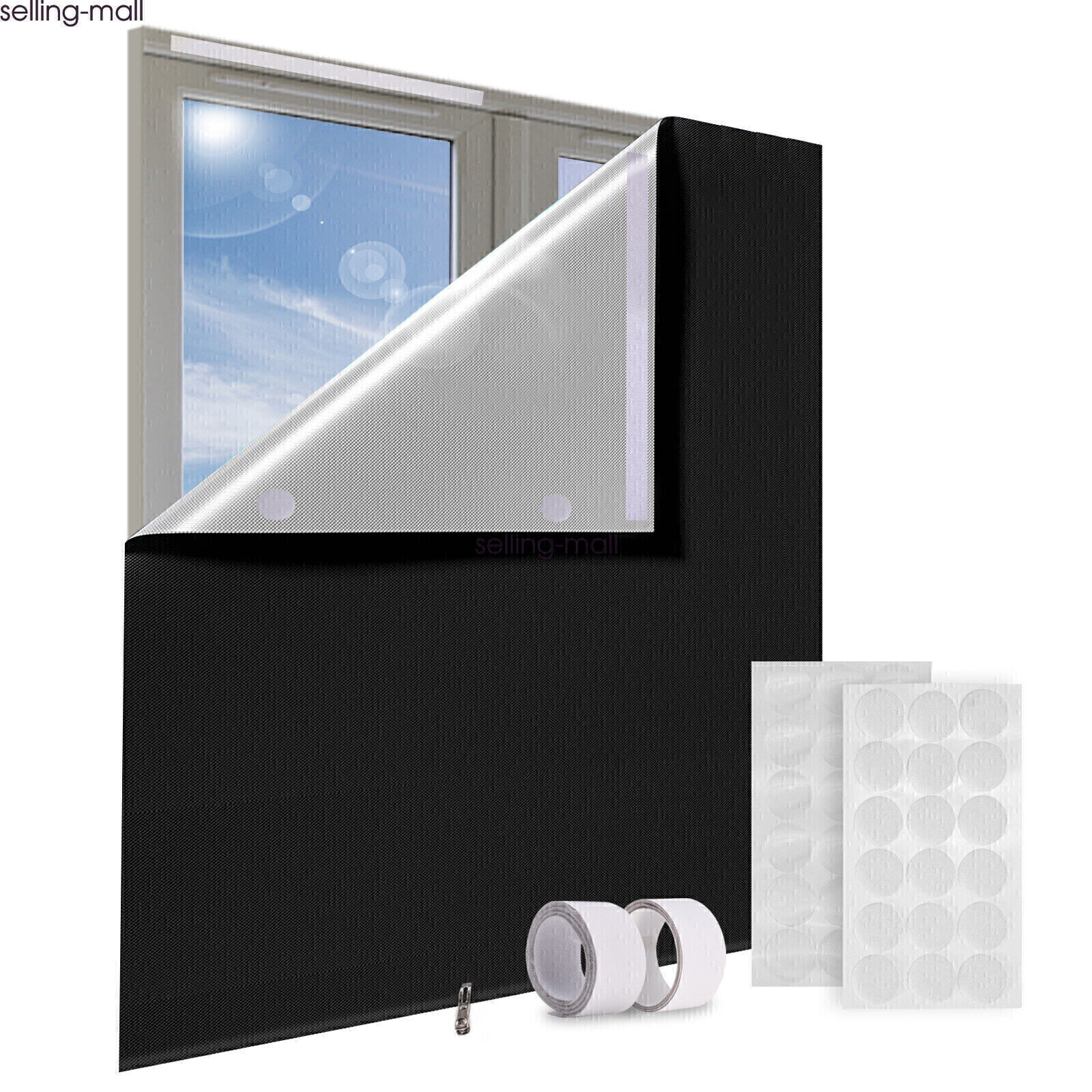 100% Blackout Curtains Window Door Shades Blocking Drapes for Nursery 72INCH