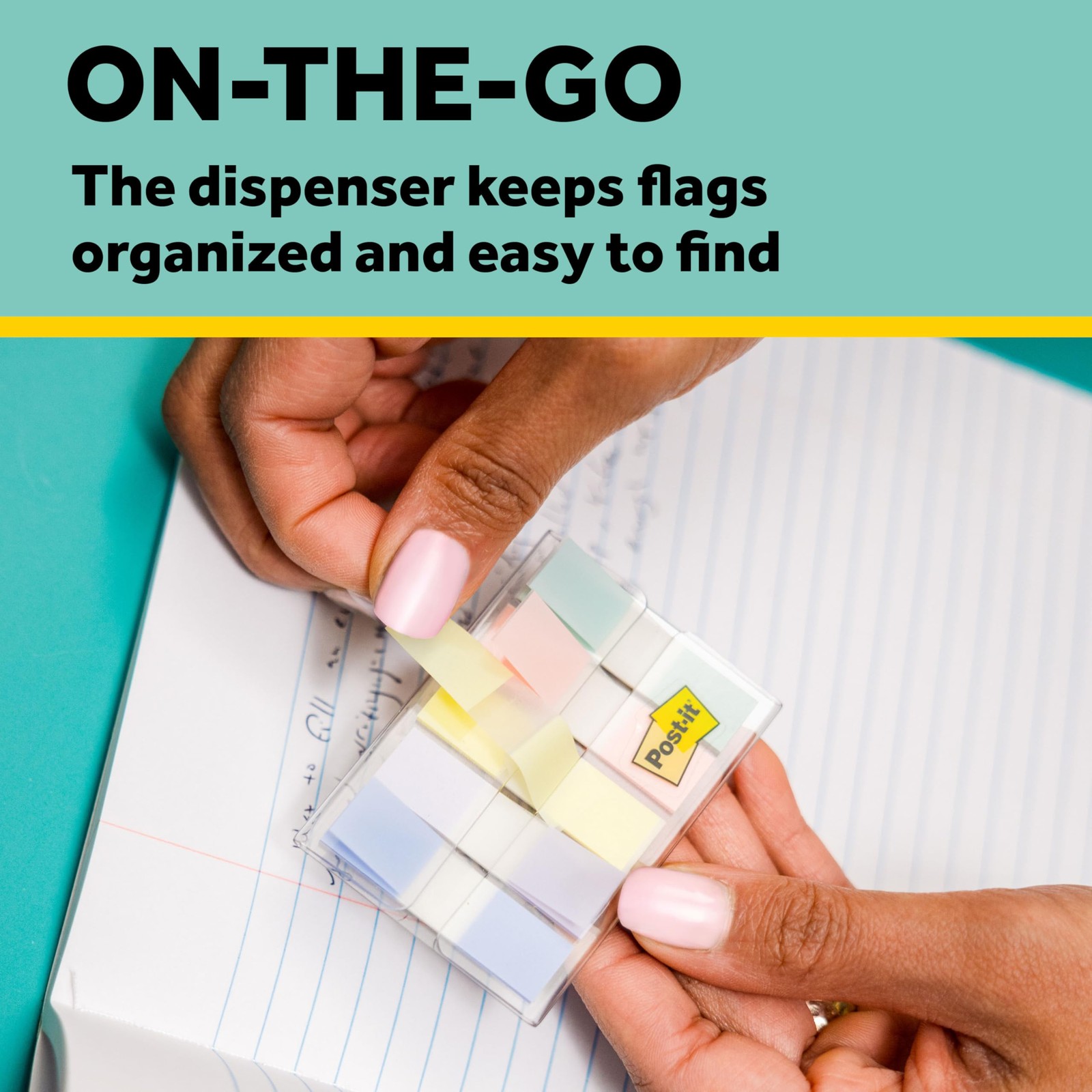 Post-it Flags, 0.47 in. x 1.7 in., One Dispenser 47″ x 1.7″, Pastel Colors