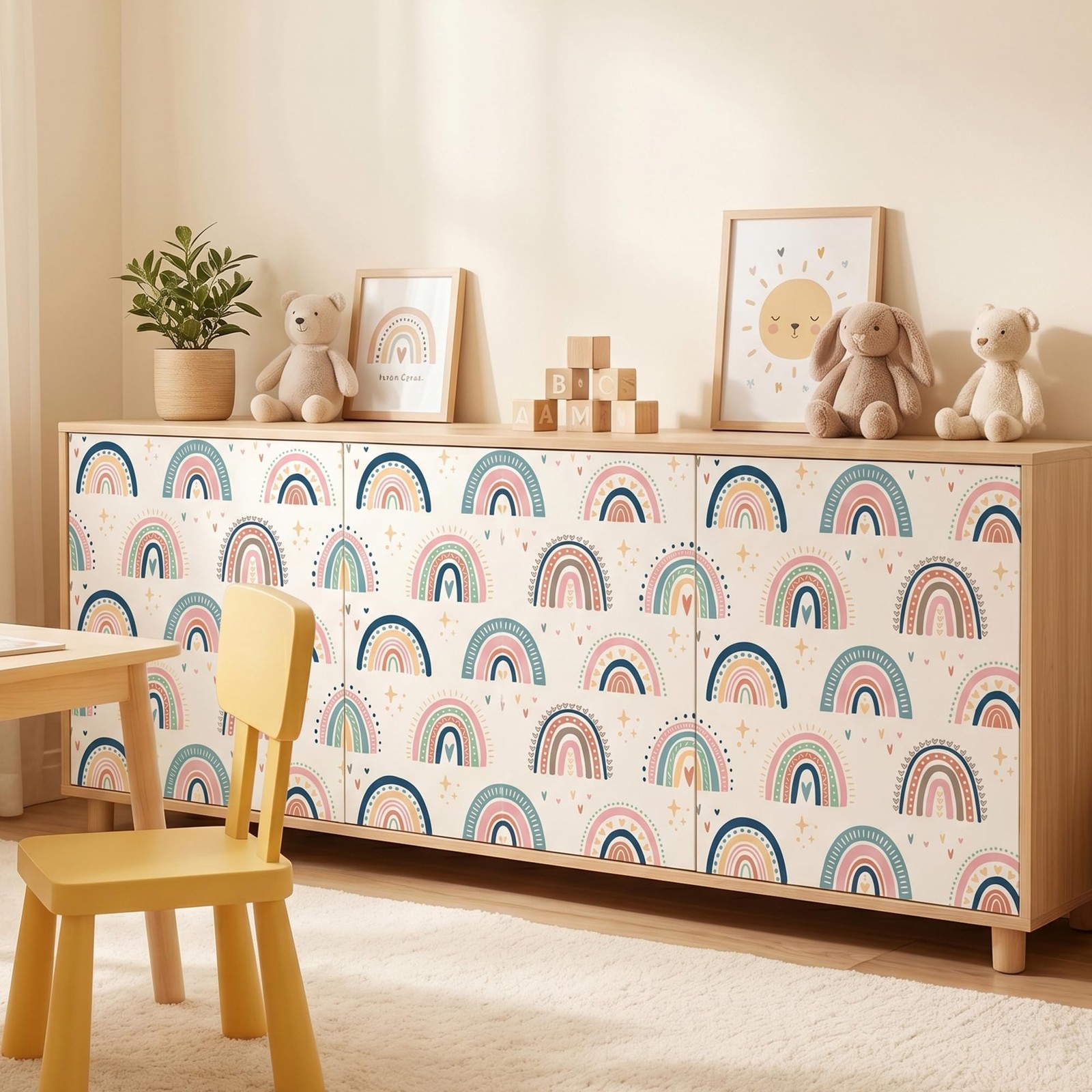 Washable Classroom Cabinet Curtains Set – 6Pcs 24 x 24.6 Inch Rainbow Hook & …