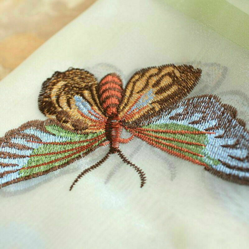 Butterfly Embroidery Roman Curtain Window Balcony Tulle Sheer Blinds Modern Home