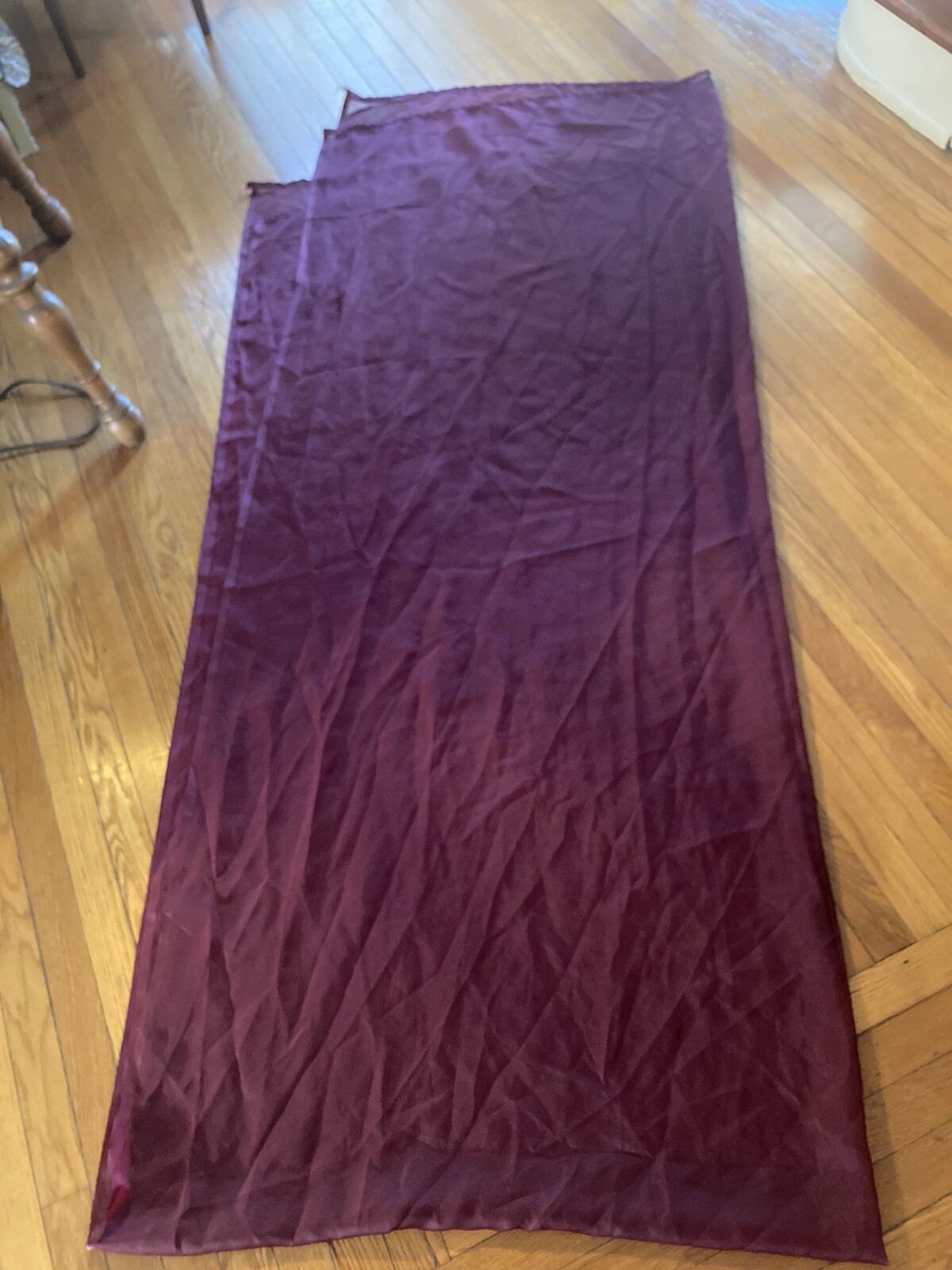 Burgundy Sheer Window Scarf /Valance /Topper 144 X 60