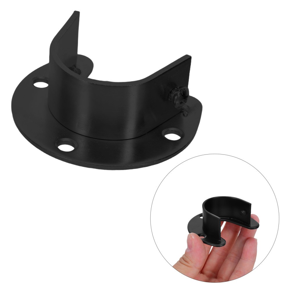 2 Pcs U-shaped Closet Rod Holder Wall Mount Flange Bracket Clothing Pole