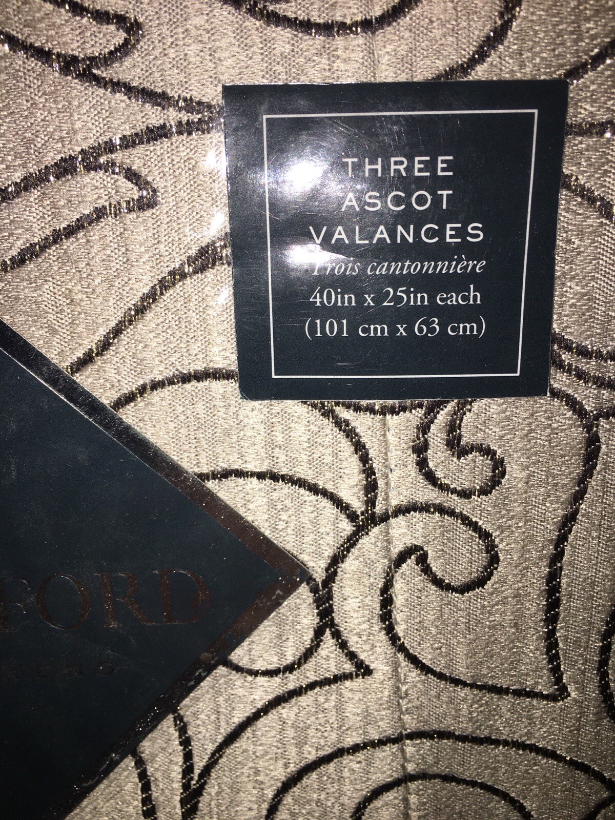 WATERFORD PATRIZIA WINDOW DRESSING 2pc PANELS 3pc ASCOT VALANCE MOCHA NIP
