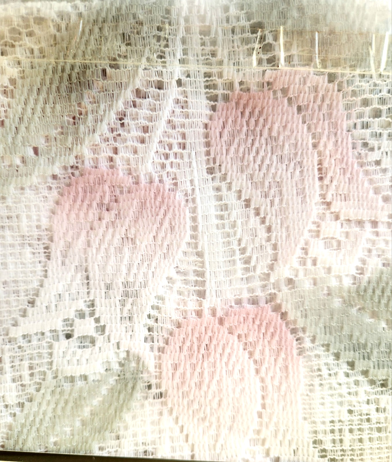 NEW Vintage Airbrushed Tulips Lace Valance 60″ x 18″ Cottage Kitchen Decor #02