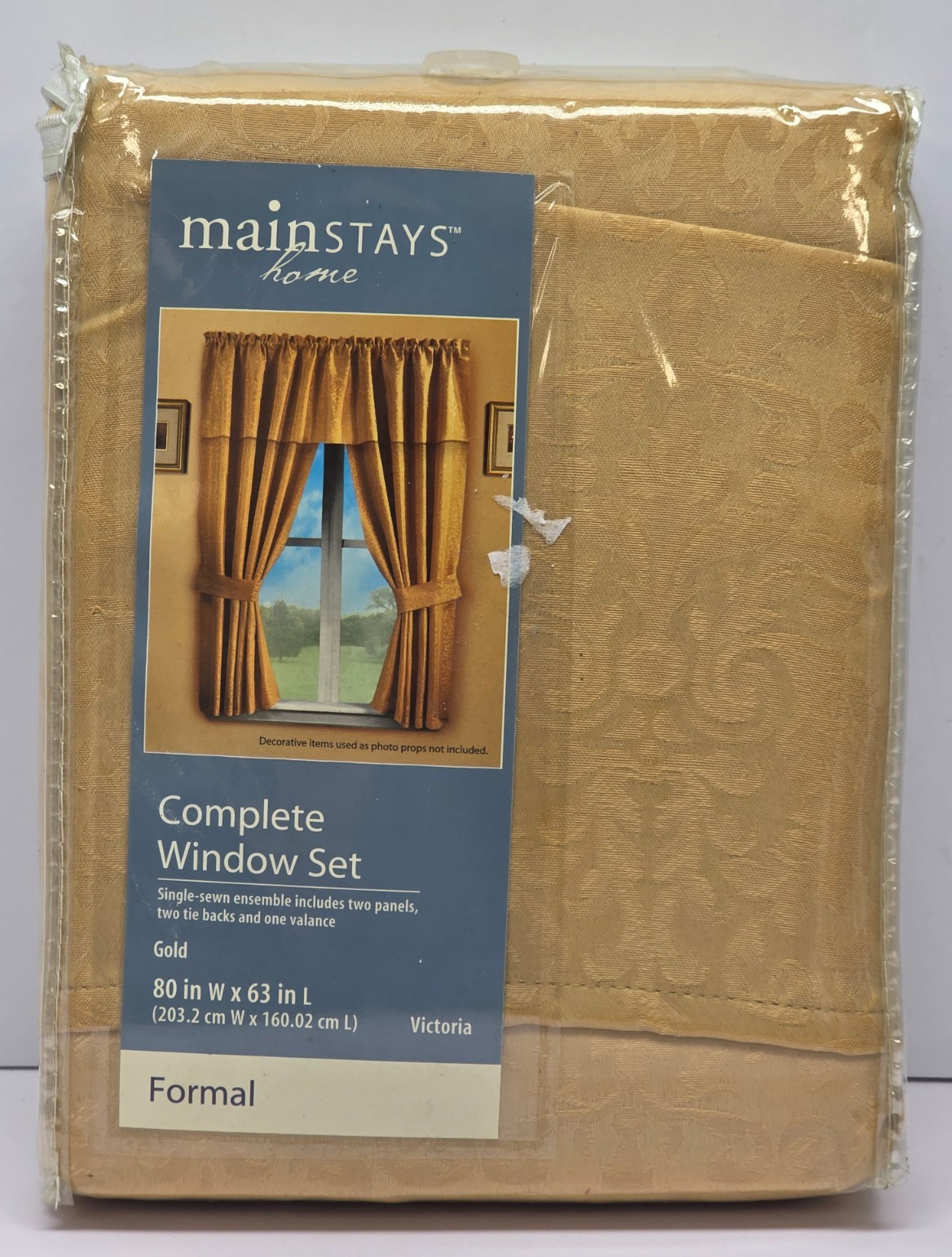 Mainstay Home Complete 5 Pc Window Set Elizabeth Gold 80”W X 63”L