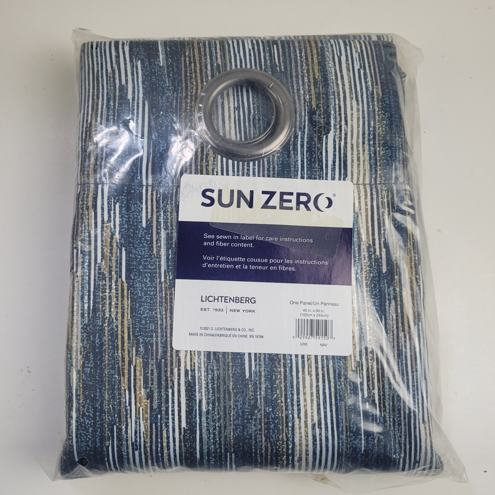 NEW Sun Zero 40 x 96 One Grommet curtain panel ‘Navy’ #CT20