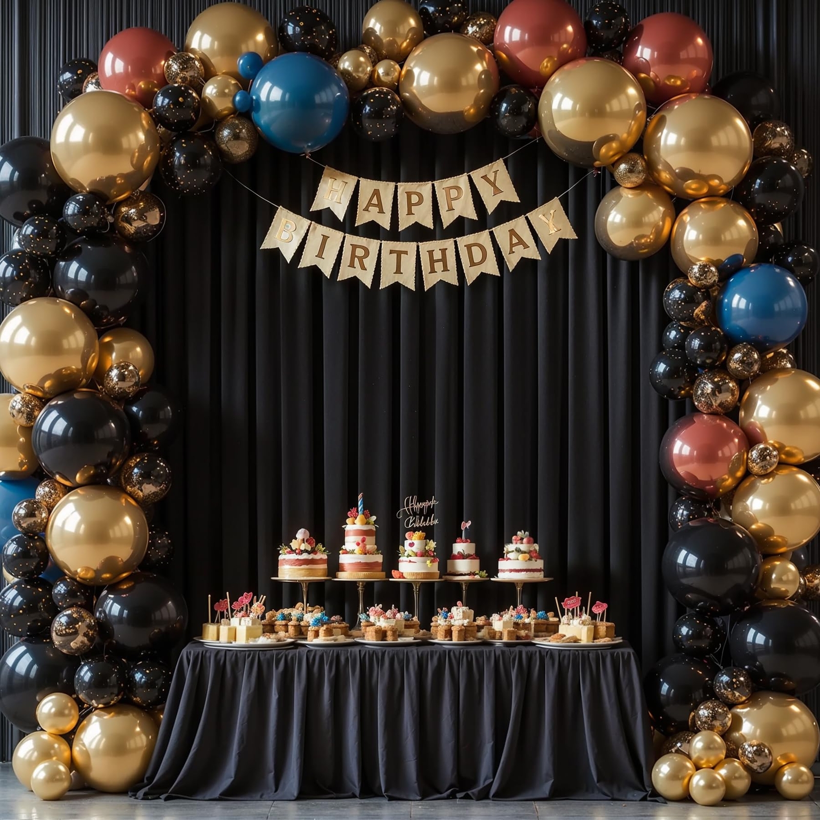 Black Backdrop Curtains 8x10ft 2 Panels Rod Pocket Wrinkle-Free Polyester