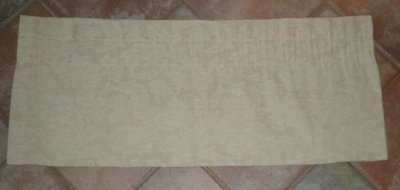 Burlington Damask Blouson Valance Acanthus Leaves Floral Cream Classic New