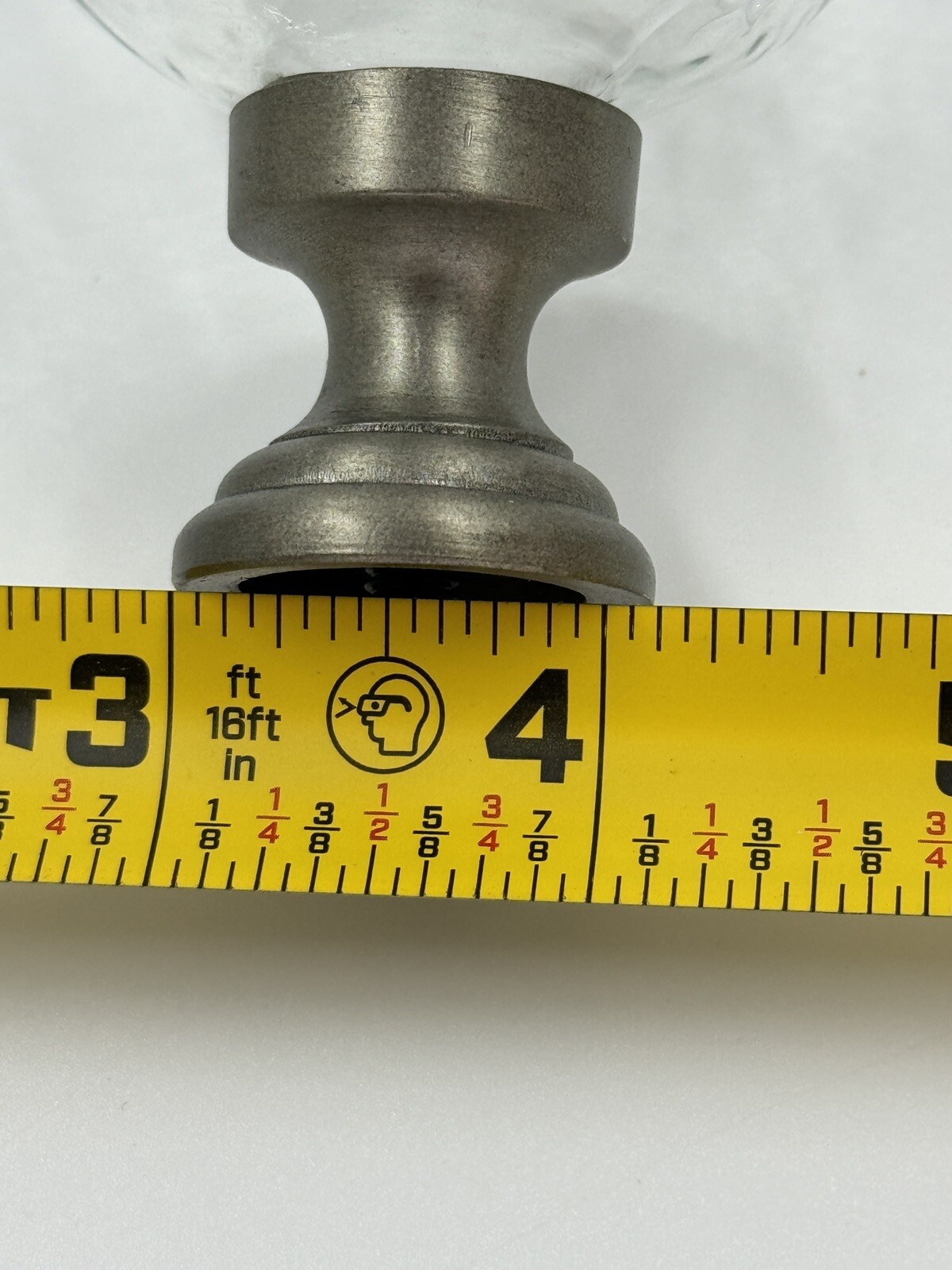Pottery Barn Vintage Hardware .75 Glass Ball Finials Antique Pewter Set 2 -Read