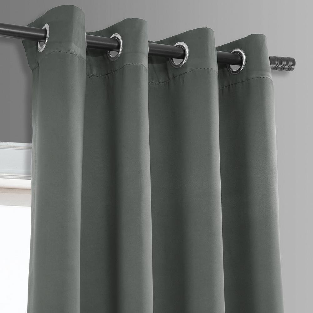Neutral Grey Rod Pocket Room Darkening Curtain – 50 In. W X 63 In. L (1 Panel)