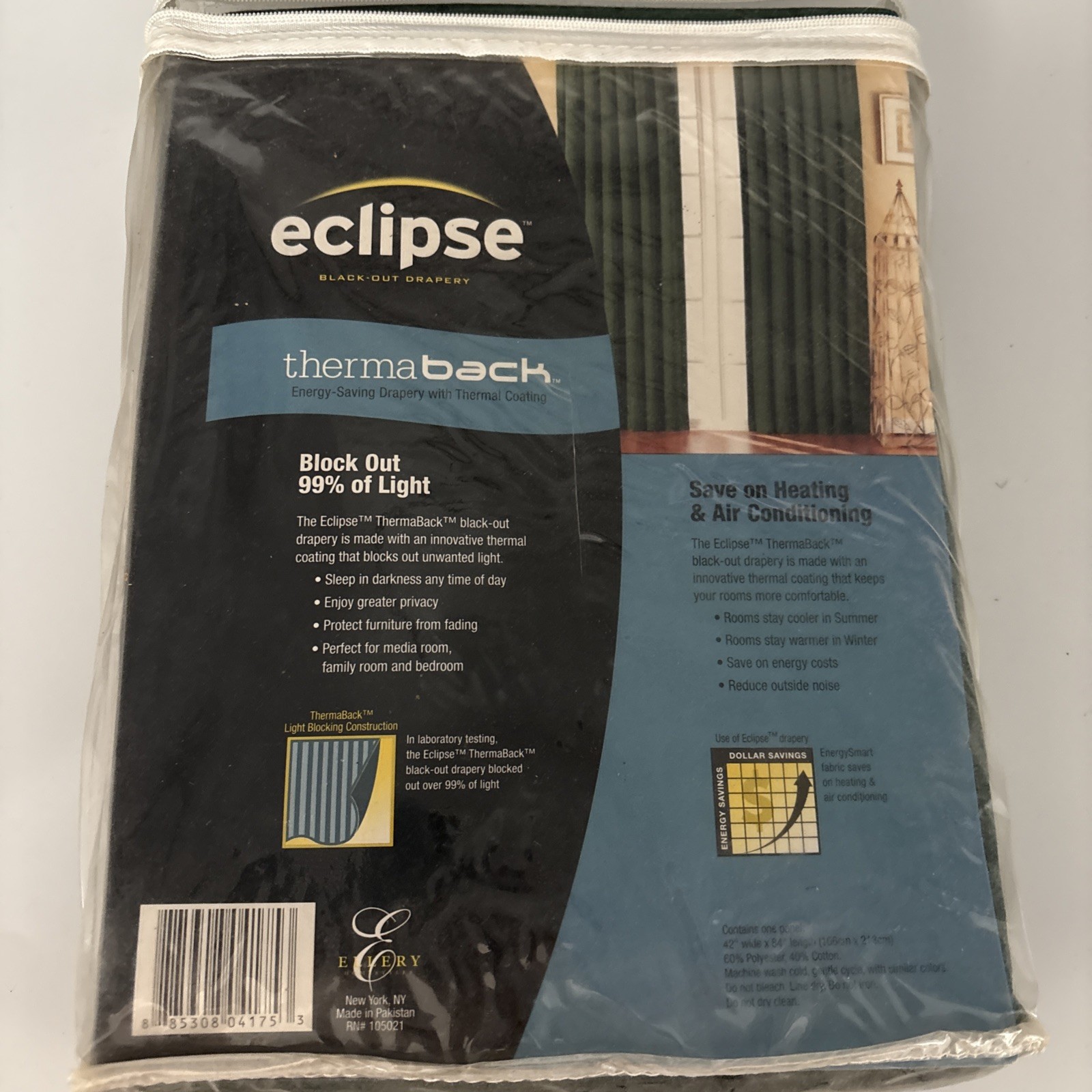2 Eclipse Blackout Rod Pocket Panels 42″ X 84″ Olive Green NEW IN PACKAGE