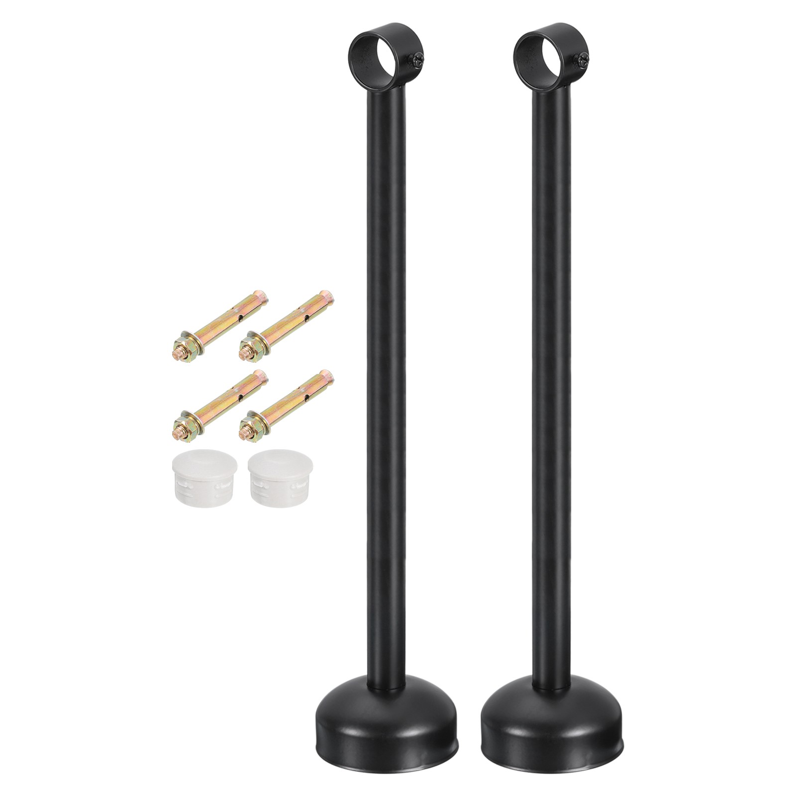 2 Set Ceiling Mount Curtain Rod Bracket 25x400mm Stainless Steel Rod Holders