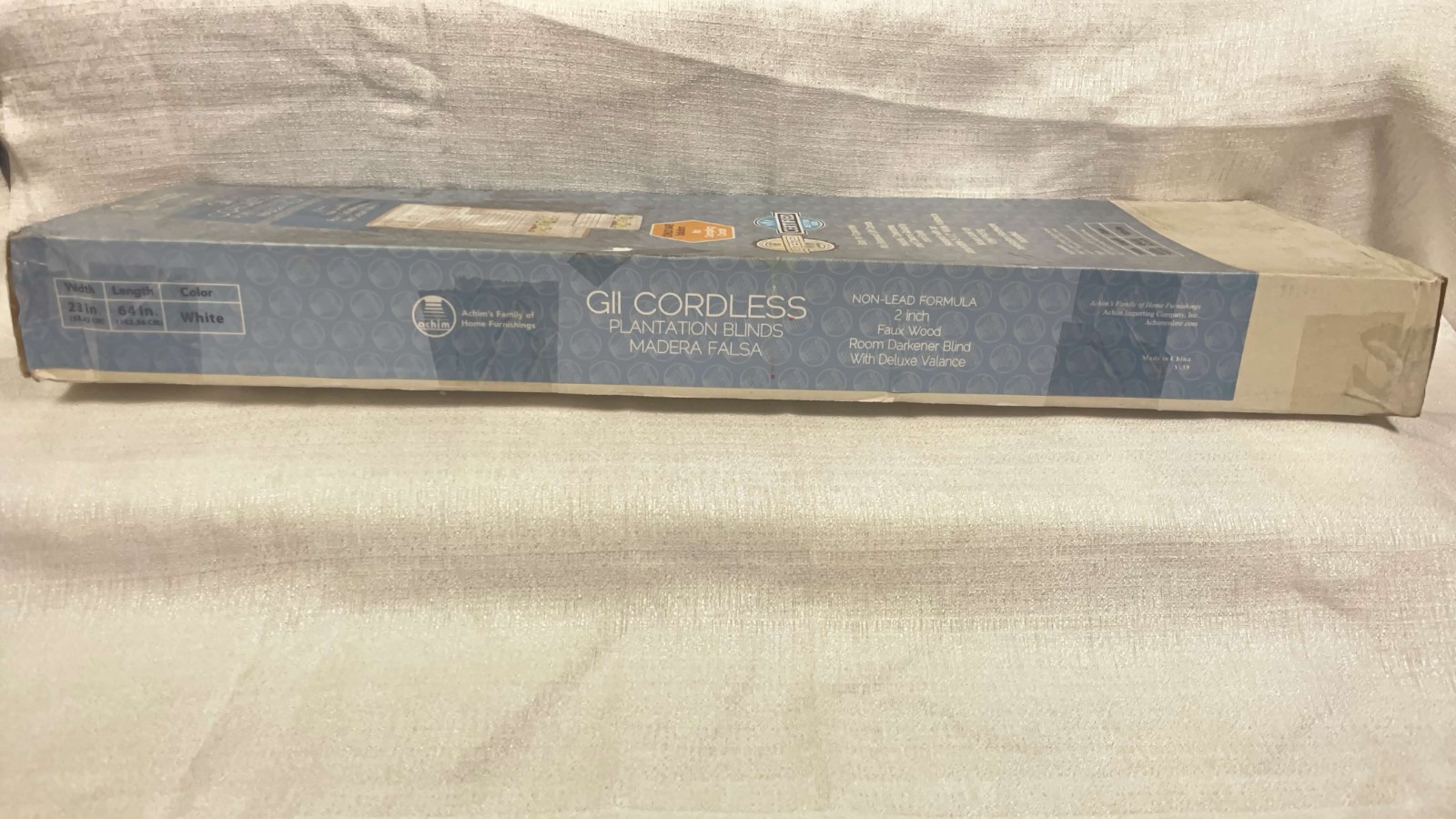 Cordless GII Madera Falsa 2″ Faux Wood Plantation Blind 23×64 – White