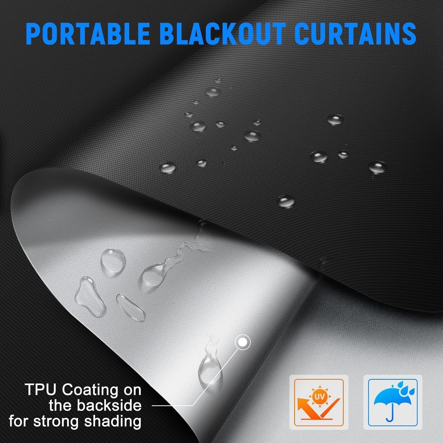 2 Pack Blackout Curtains for Bedroom, Self Adhesive Indoor Blackout Blinds, N