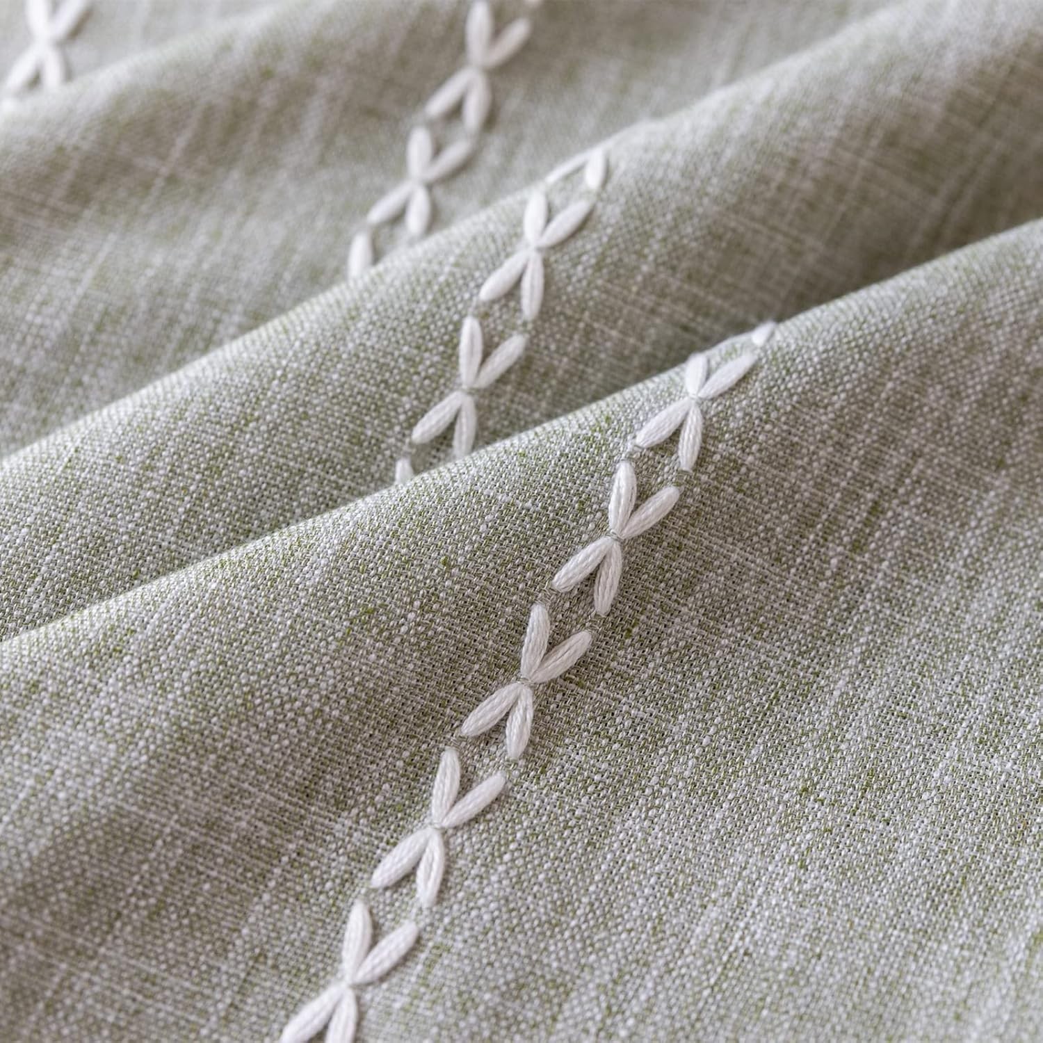 RoomTalks Modern Farmhouse Textured Bedroom Living Room Curtains 96’’ x 52″ Sage
