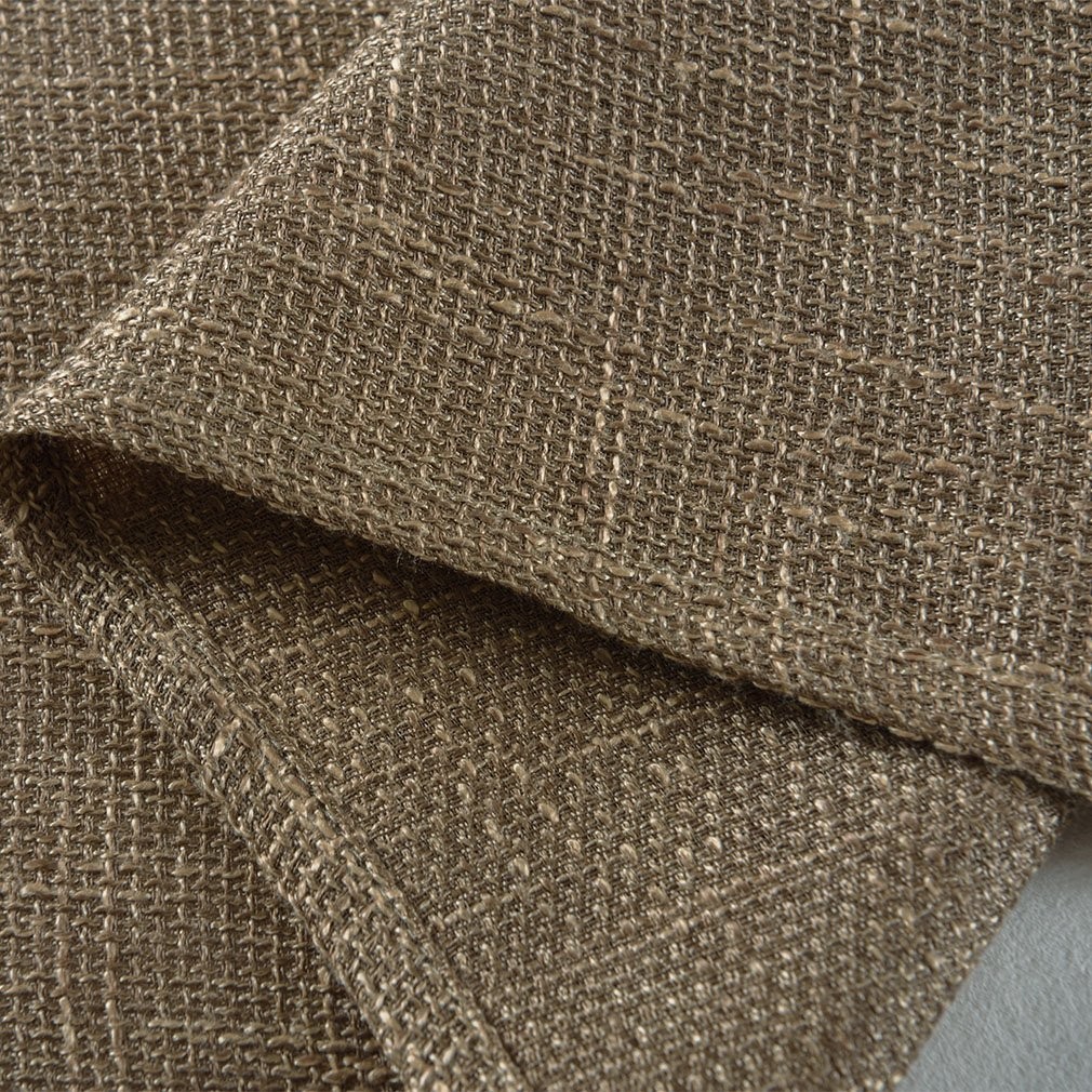 Soft Burlap Natural Tan Rod Pocket Window Curtain Panels for Living Room, 37 …