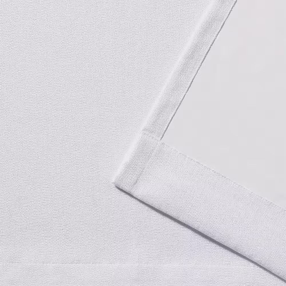 Vesta Winter White Solid Polyester 52 In. W X 84 In. L Grommet Top, Room Darkeni