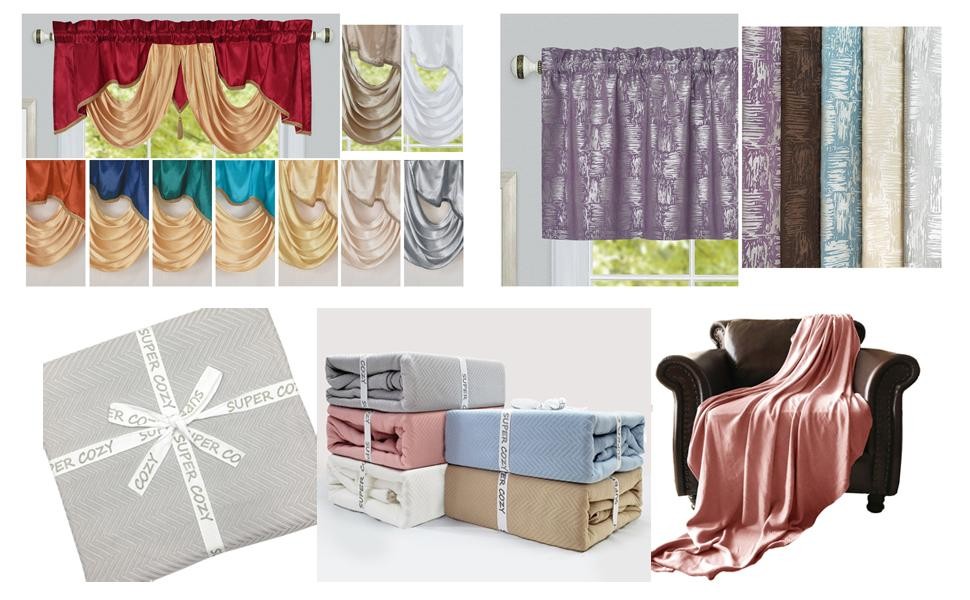 Harmony Horizon. Jacquard Window Curtain Panel Drape with Attached Fancy