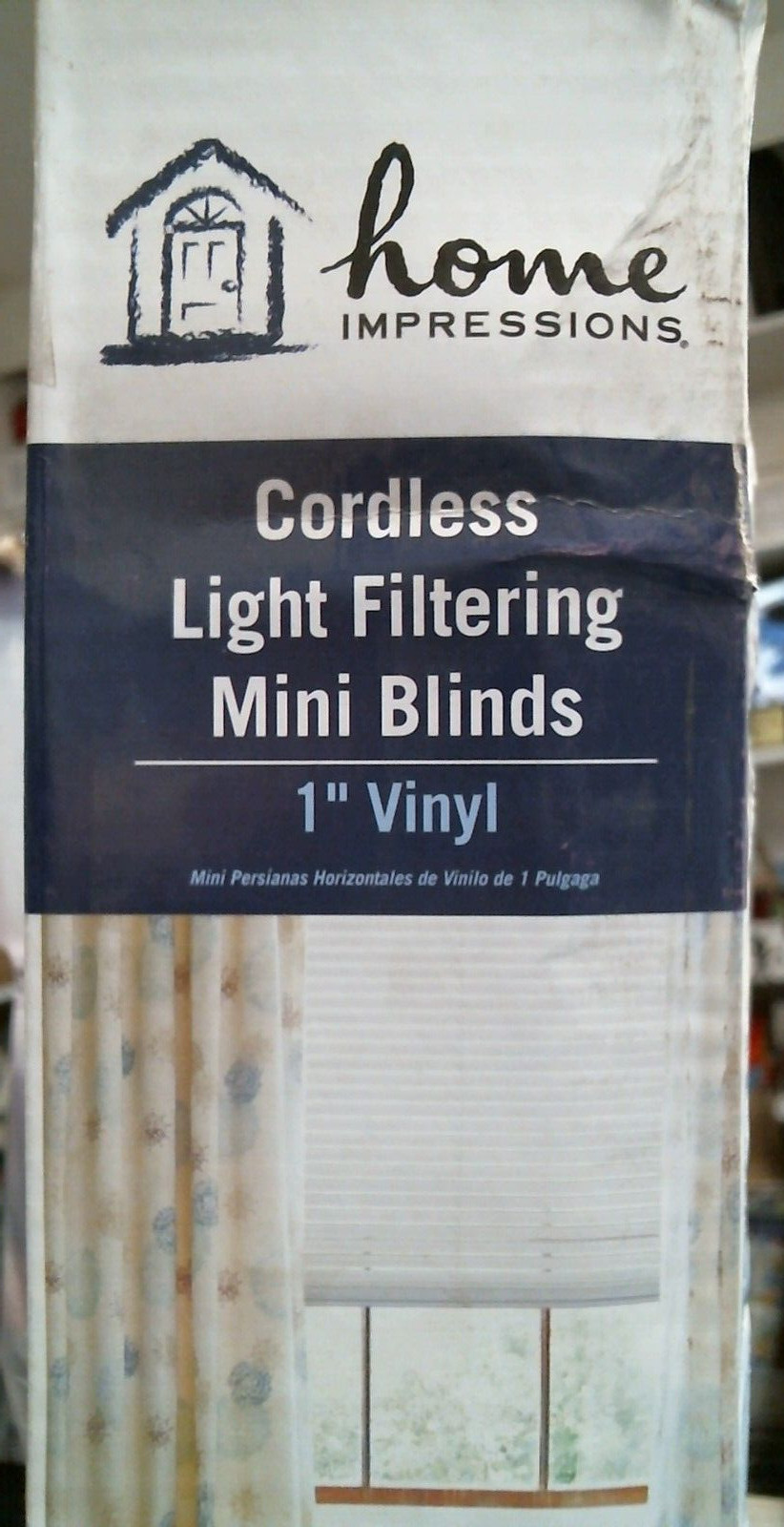 Home Impressions Cordless Light Filtering Mini Blinds 52″ X 64″, White (60683)FS
