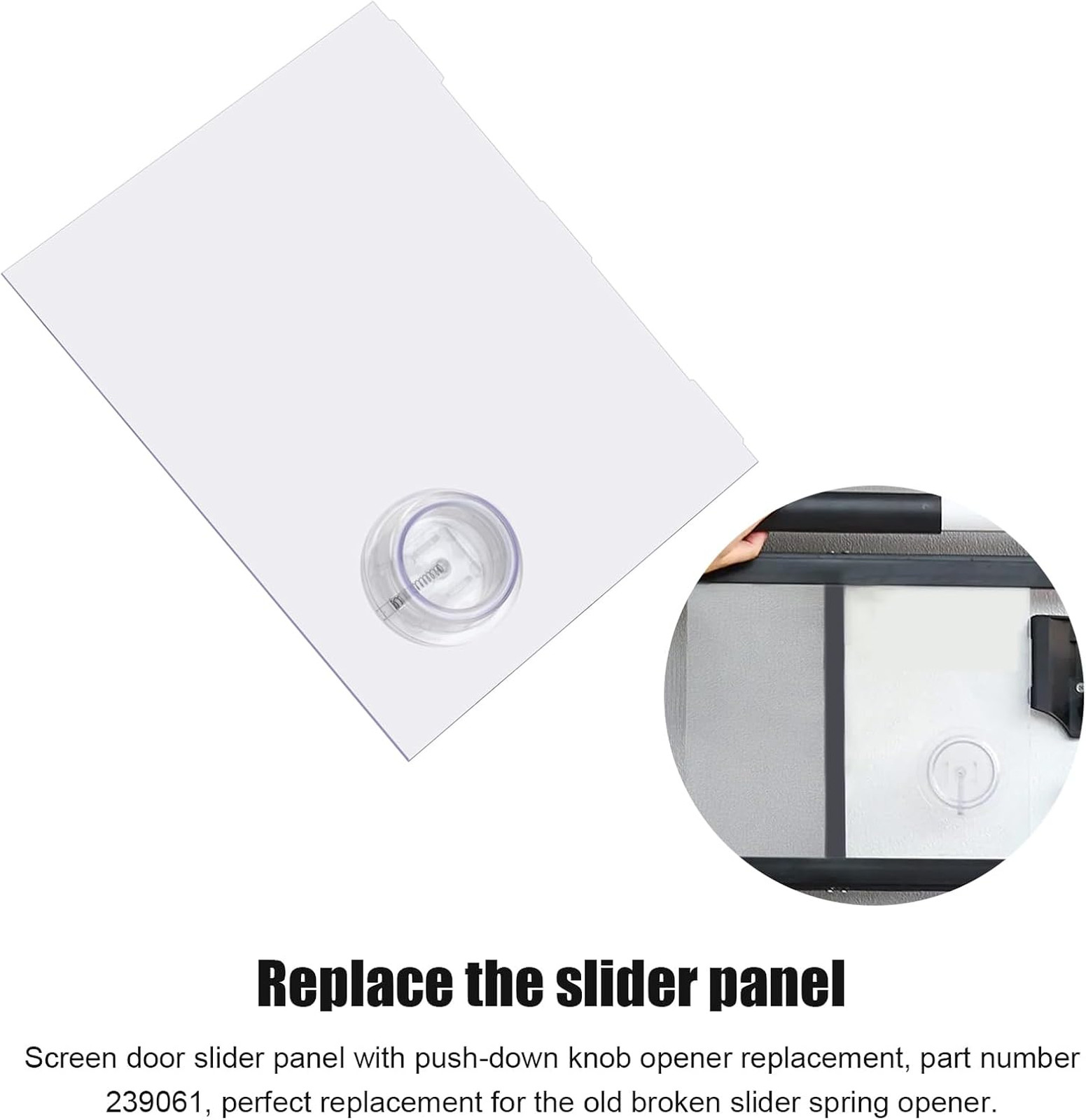 Rv Screen Door Slider Panel Acrylic Replacement Part 239061 for Right Handed