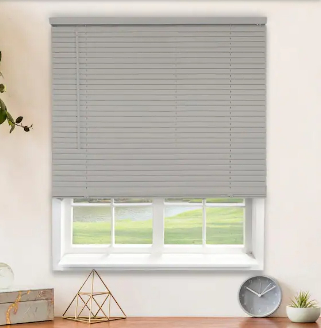 Chicology Gray Cordless Room Darkening Vinyl Mini Blind – 27 in W x 72 in L