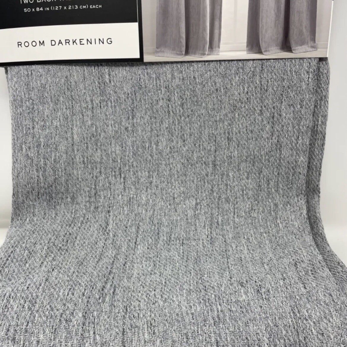 Ralph Lauren PATTERSON Silver 50×84 Room Darkening Window Curtains Back Tab