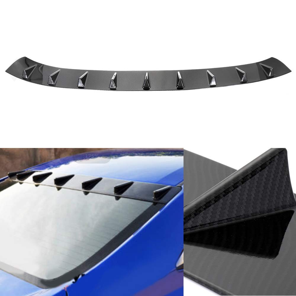 ABS Rear Roof Shark Fin Spoiler For 2016-2020 Honda Civic Sedan Glossy Carbon