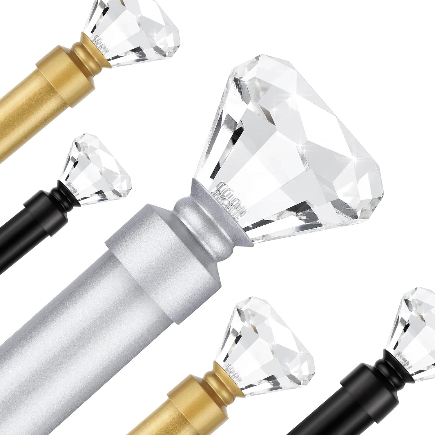 2 Pack Curtain Rods for Windows 30 to 54 Inches（2.5-4.5 Feet）, 1 Inch Diameter