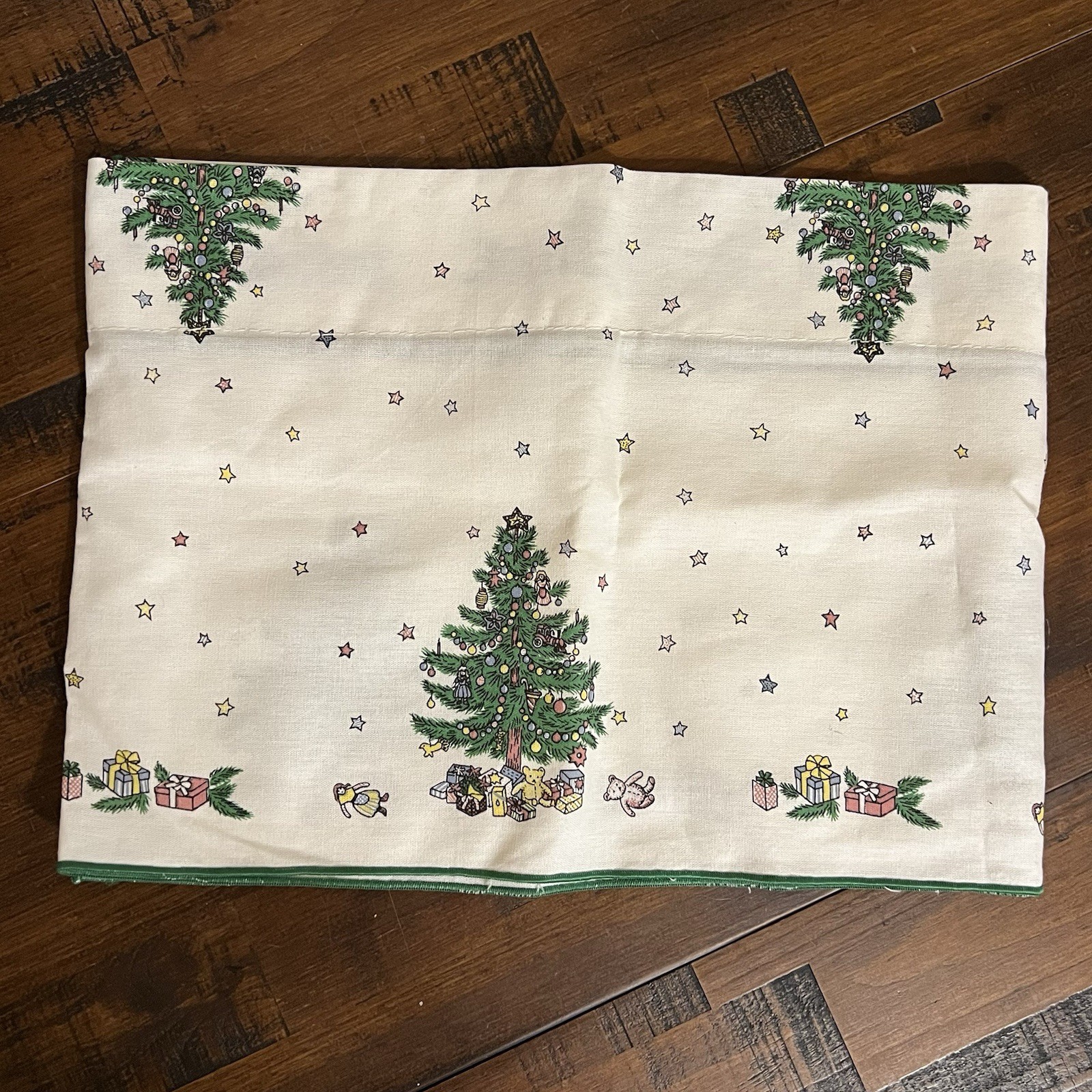 Vintage Fallani & Cohn – Holiday Christmas Tree Stars Valance Curtain 12”x67”