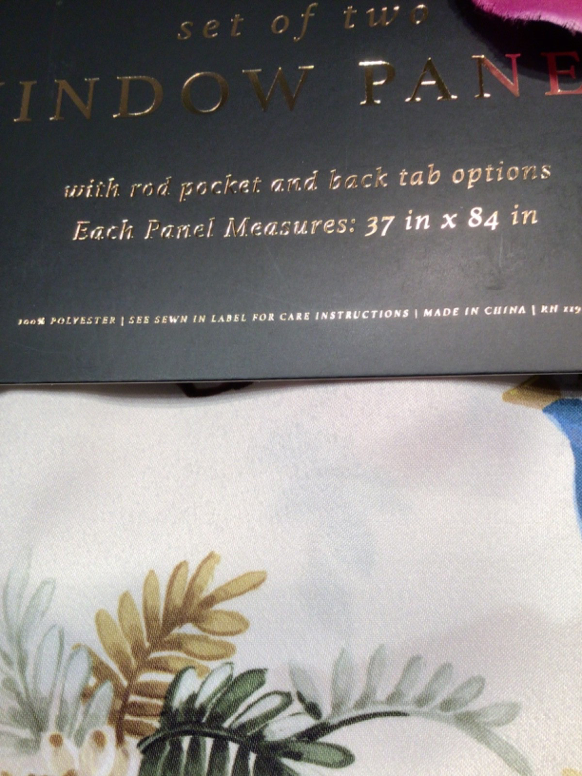 ENVOGUE window Curtain Panels 2 PC Set Floral & Birds 37 x 84” Drapes