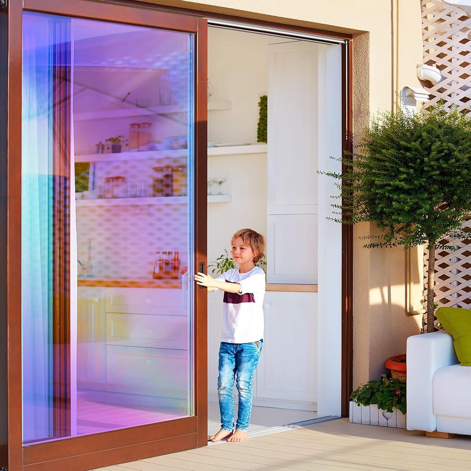 1 Sheet Dichroic Film Iridescent Window Film Holographic Clear Adhesive Window C