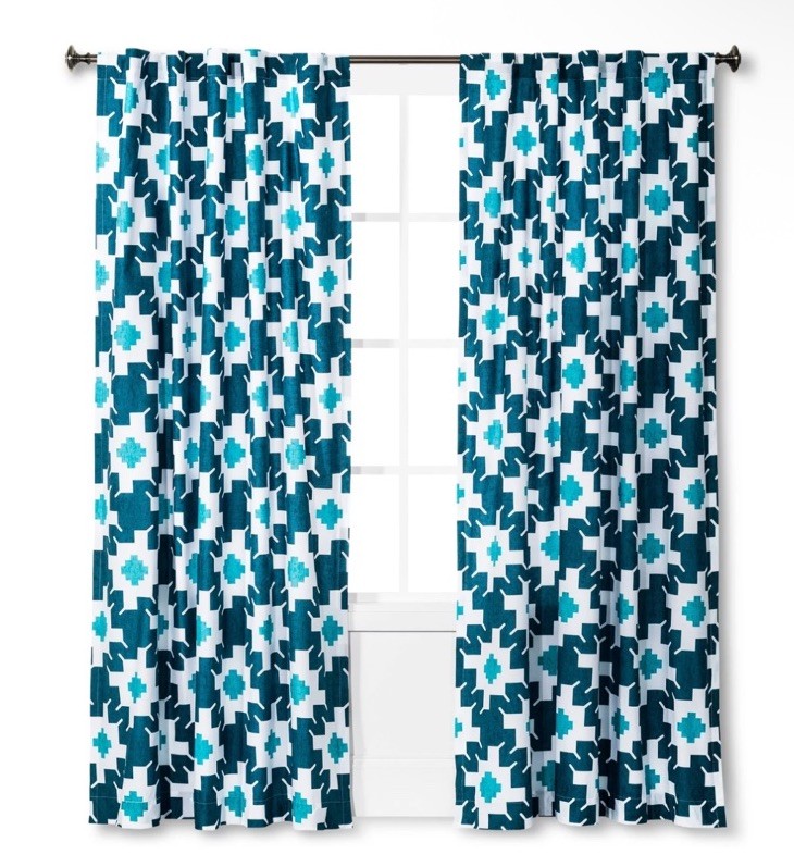 Curtain Window Panels 54″X84″ Sabrina Soto Corazón Pattern Color Teal (2 Panels)