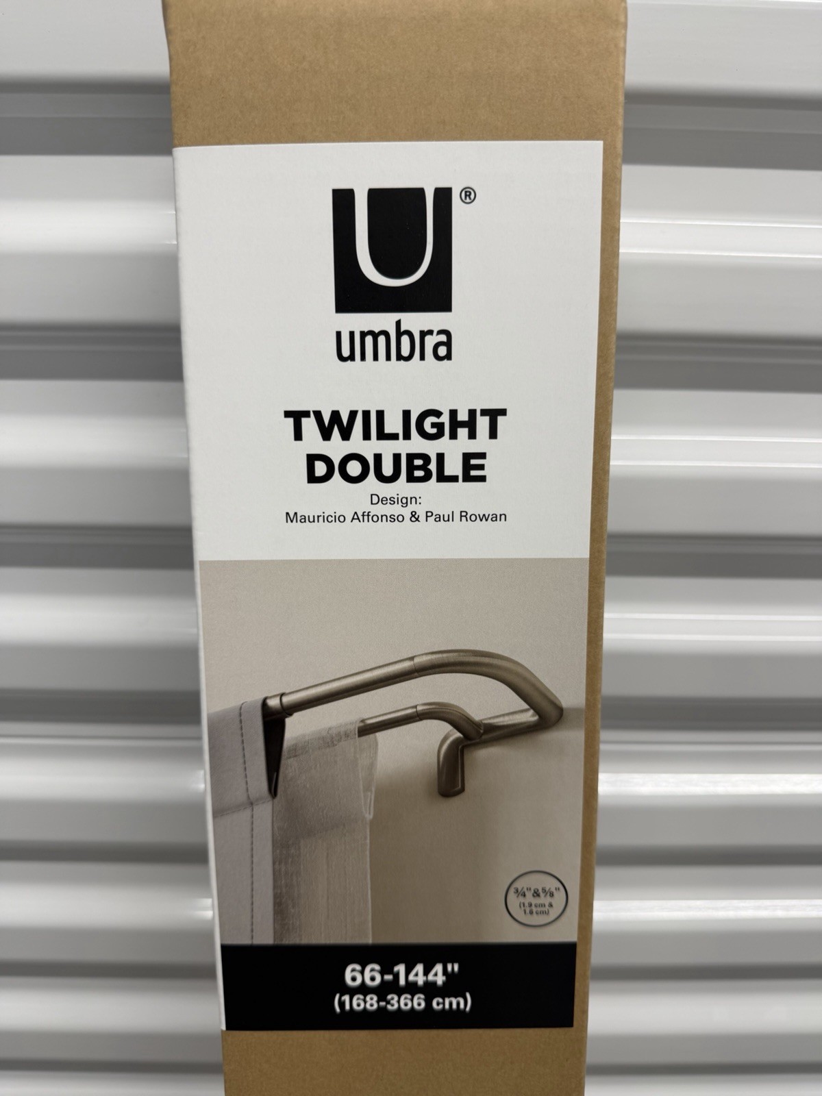 Umbra Twilight Double Curtain Rod Set – TWO SETS 66 to 144 inches