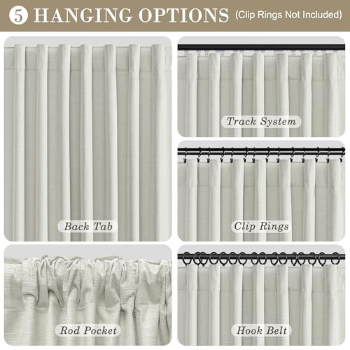 Blackout Curtains 54 Inch Long for 50″W x 54″L (Pack of 2) Greyish Beige
