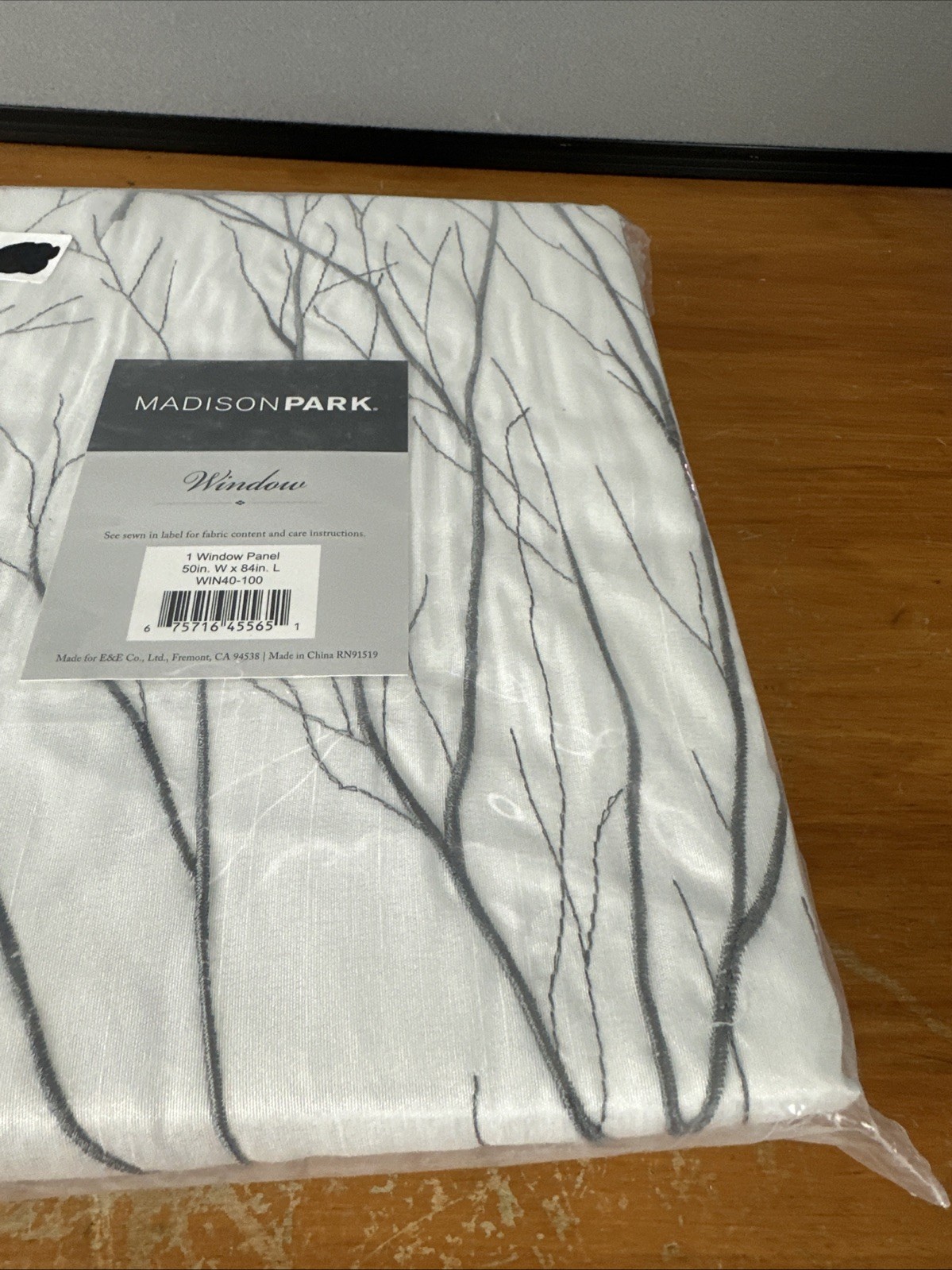 Madison Park Andora Embroidered Branches Room Darkening Curtain Panel 50×84
