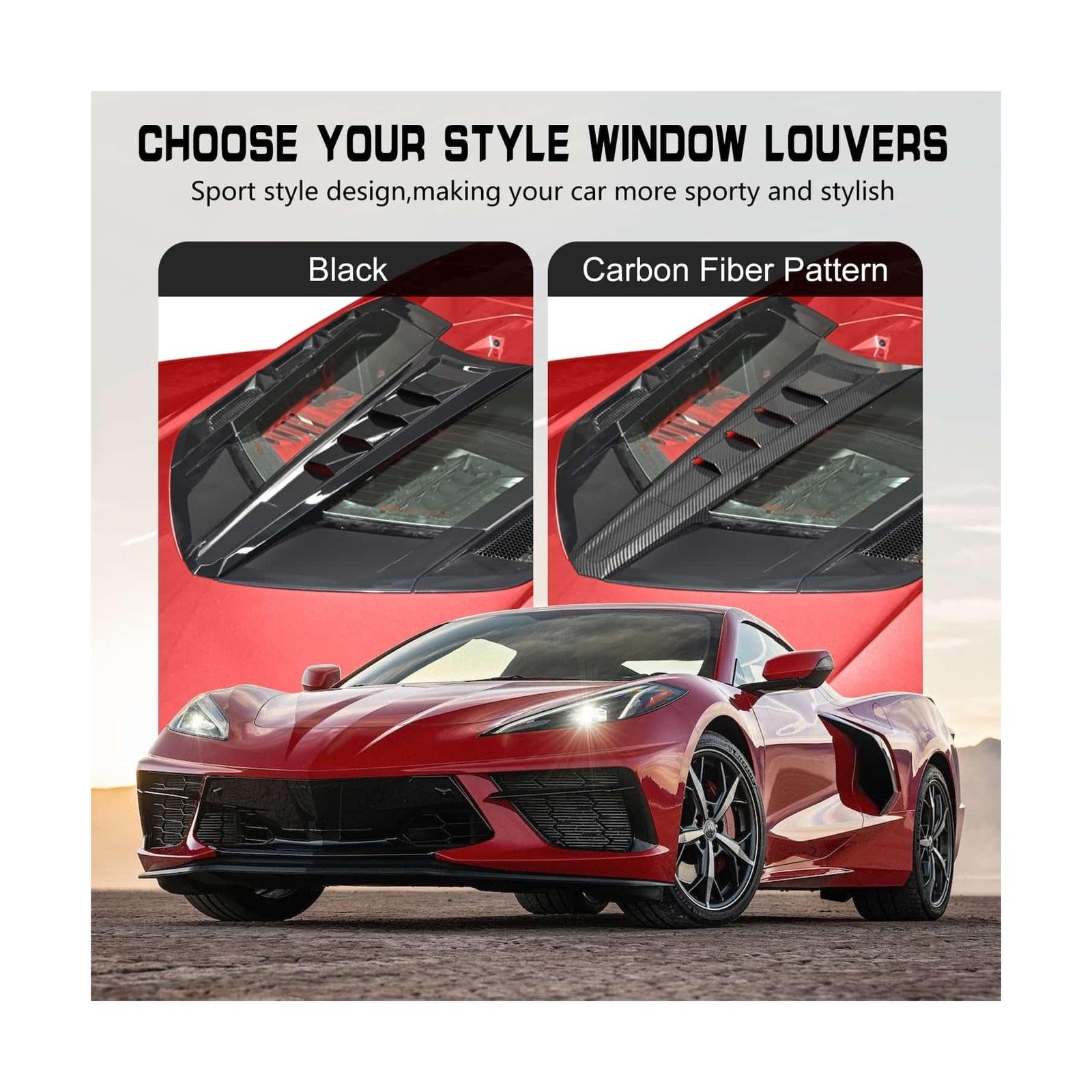 Black Rear Split Window Applique,ABS Plastic Car Rear Hatchback Louver Moldin…