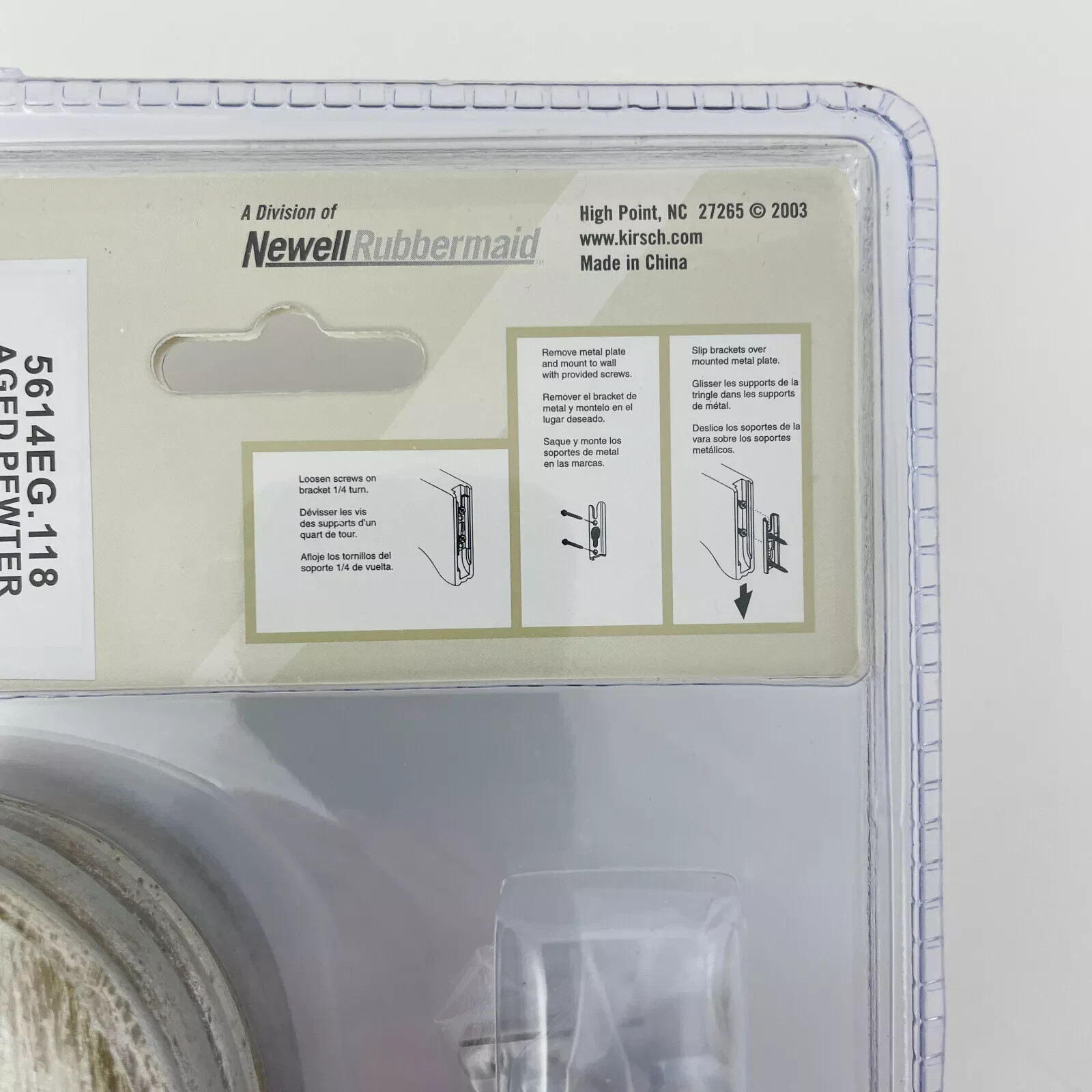 Kirsch Support Brackets For 1 3/8″ Pole Aged Pewter Pair