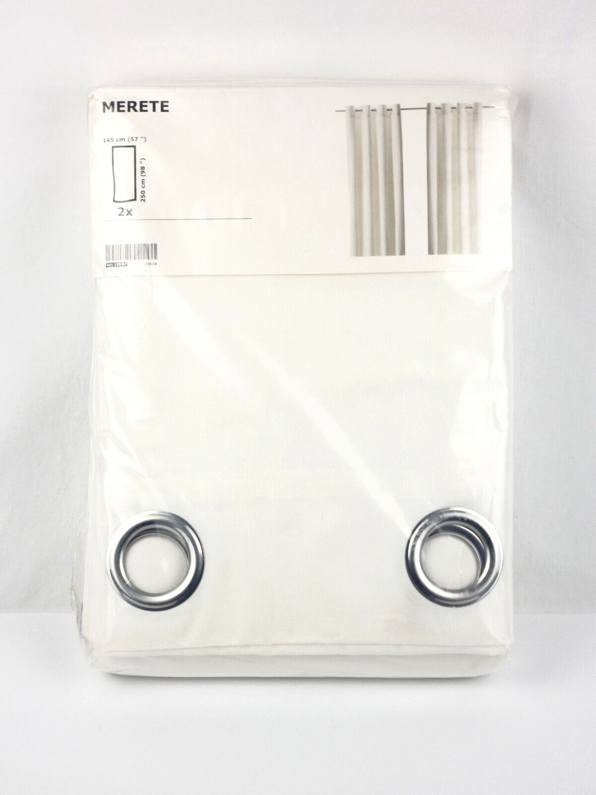 1 Pair IKEA Merete Curtains Room Darkening 57″ x 98″ Grommets White New In Pkg