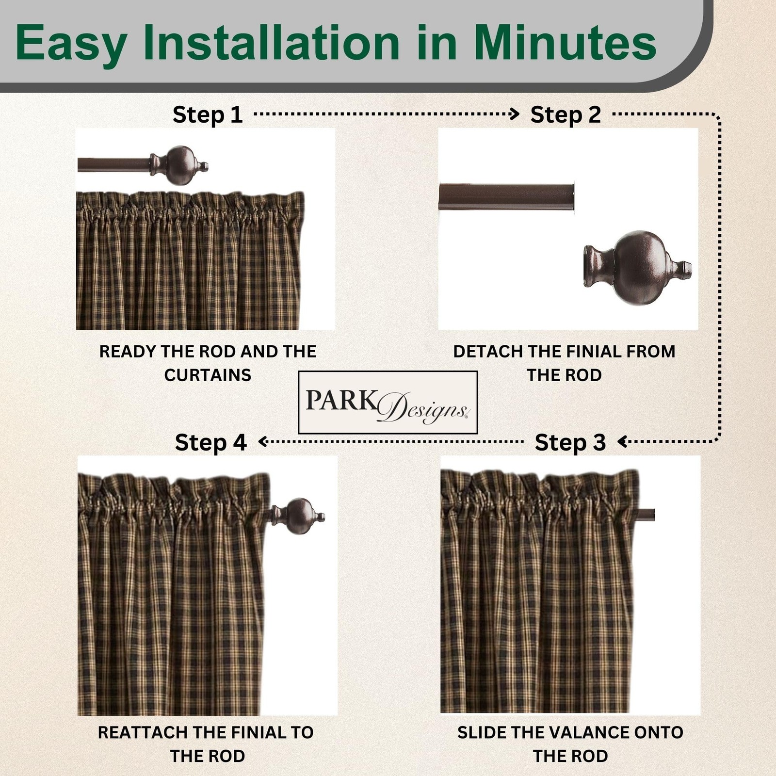 Sturbridge Lined Curtain Panel Pair 84″, Black
