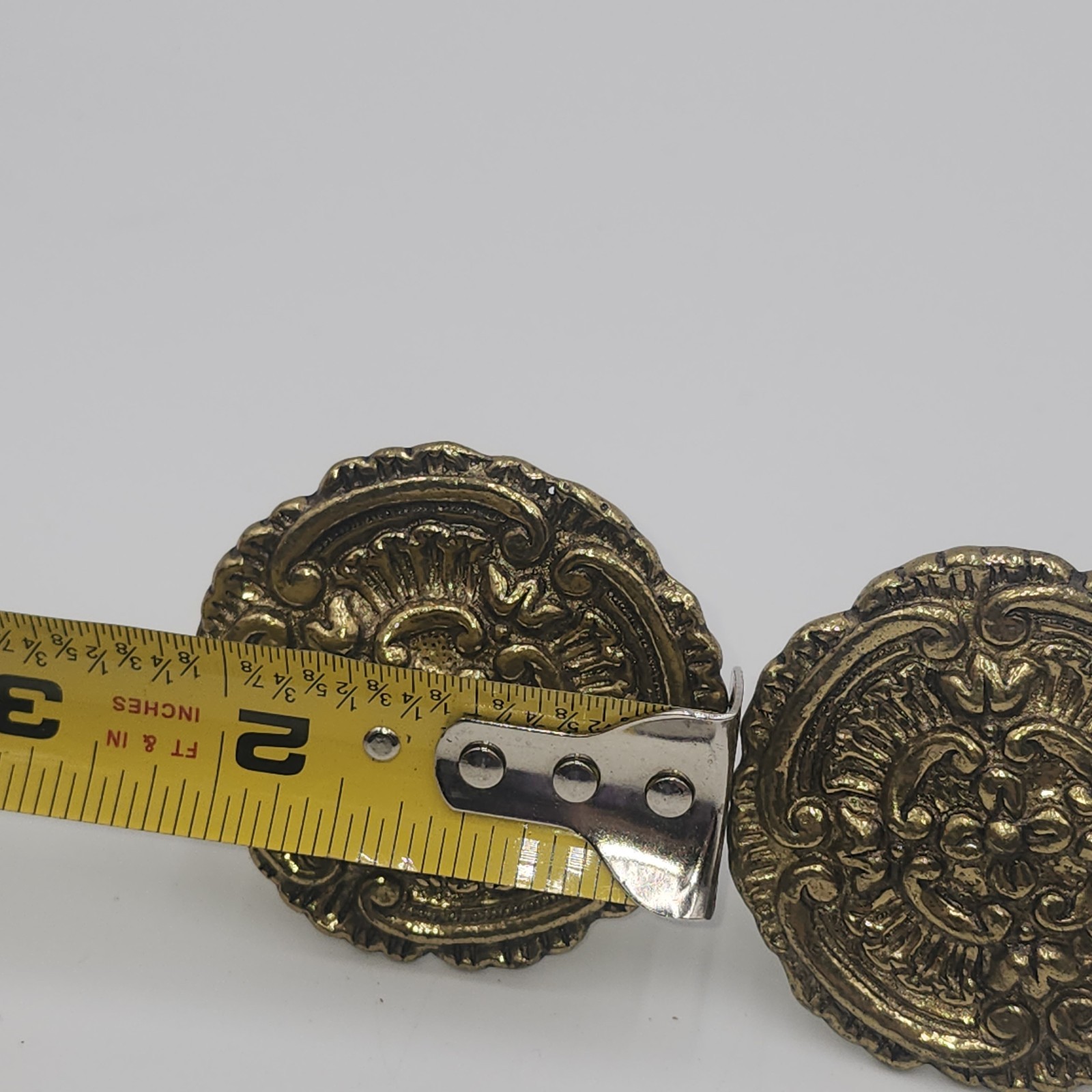 2 gold ornate solid brass vintage curtain tie backs hooks Drapery Hook